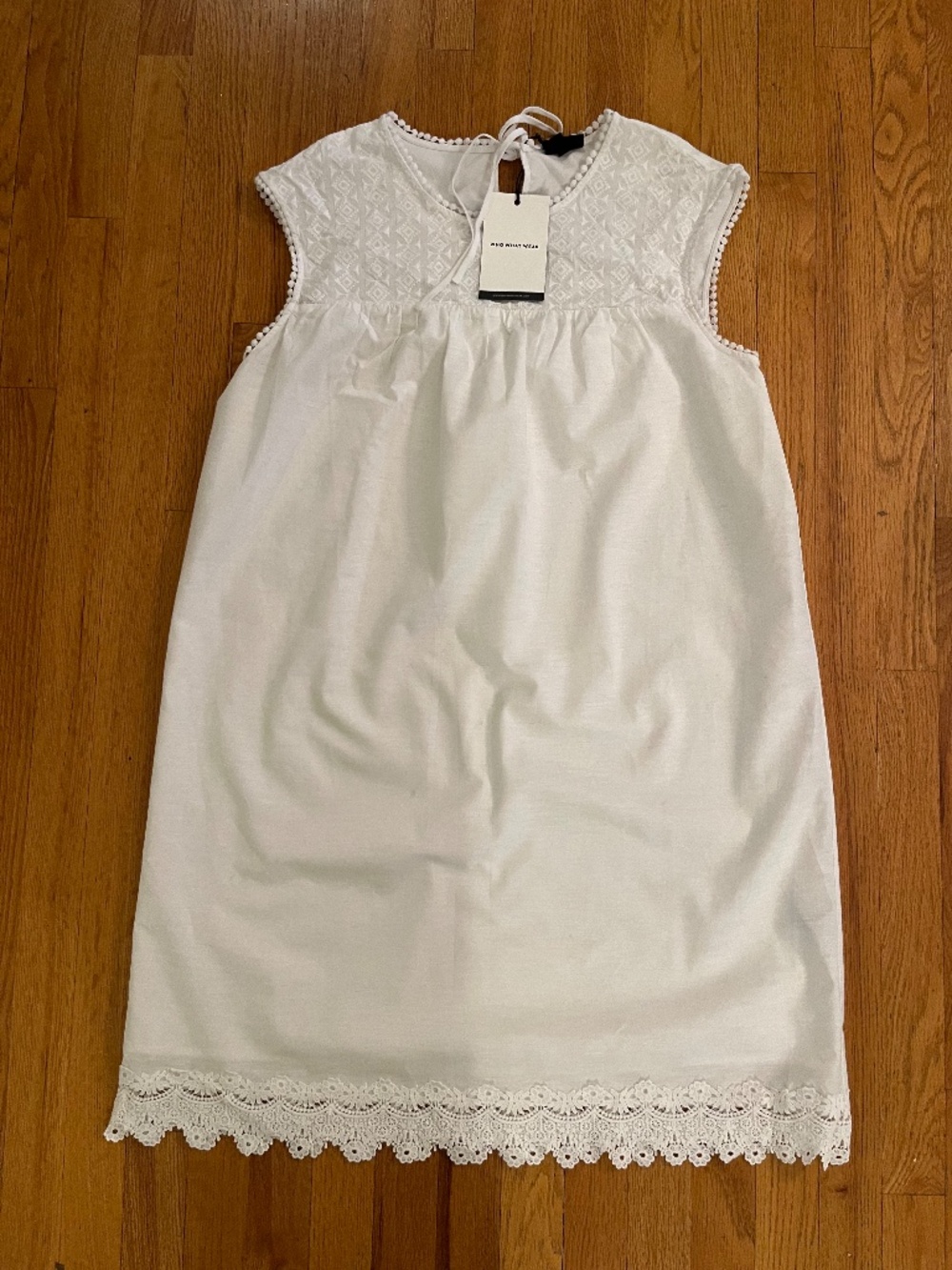 J.Crew Cream Sleeveless Crochet Lace Trim Tank Top - M - FLAW - Picture 3 of 6